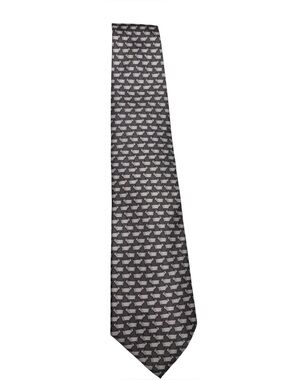 Bijoux Terner Silver and Gray Ram Pattern Men's Silk Tie